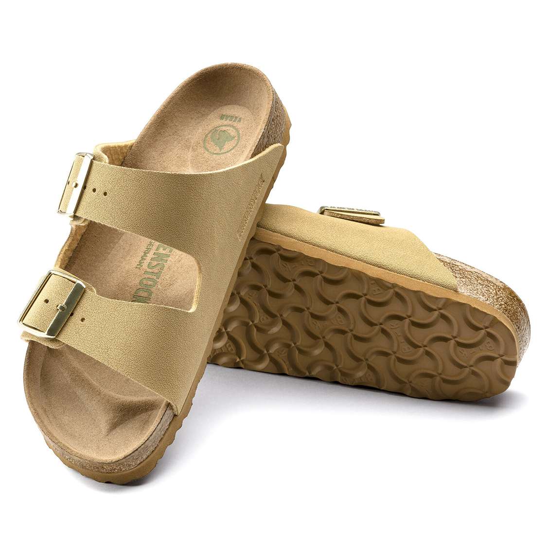 Birkenstock Arizona Vegan Birkibuc Two Strap Sandals Cream | KP91z8x17QS