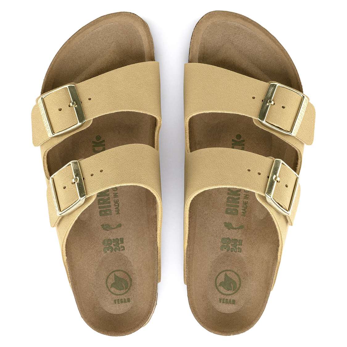 Birkenstock Arizona Vegan Birkibuc Two Strap Sandals Cream | KP91z8x17QS