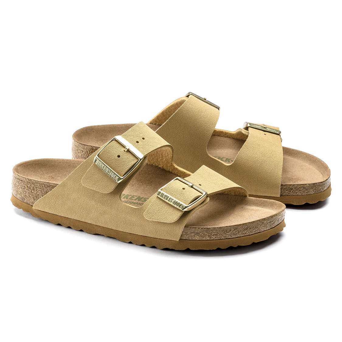 Birkenstock Arizona Vegan Birkibuc Two Strap Sandals Cream | KP91z8x17QS