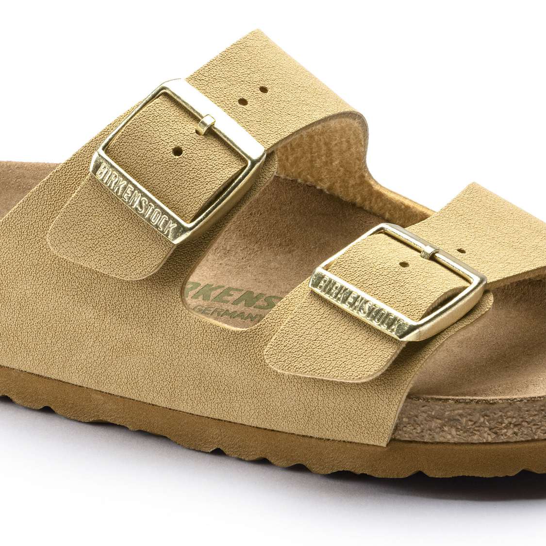 Birkenstock Arizona Vegan Birkibuc Two Strap Sandals Cream | KP91z8x17QS