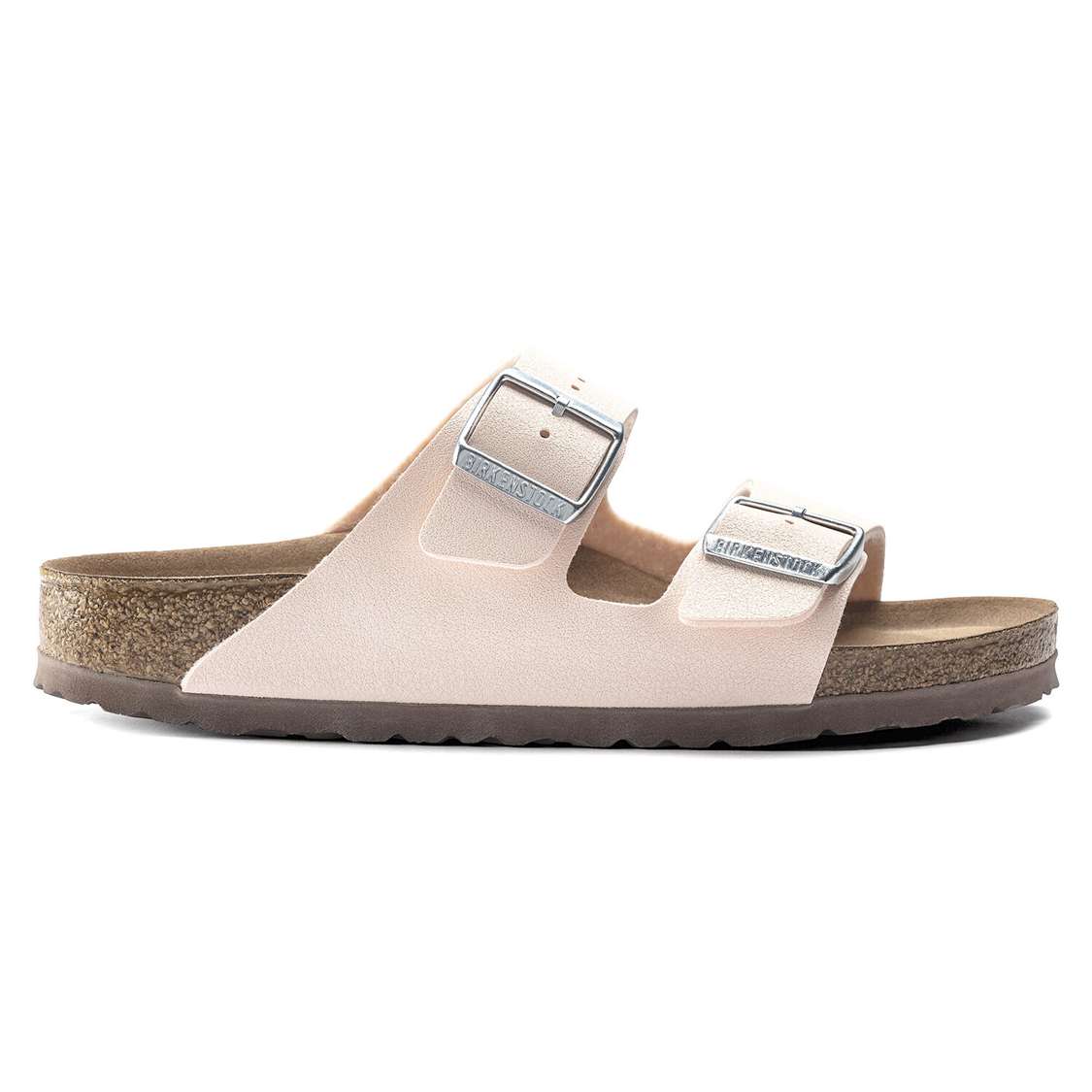 Birkenstock Arizona Vegan Birkibuc Two Strap Sandals Light Rose | XoWS9LErLRz