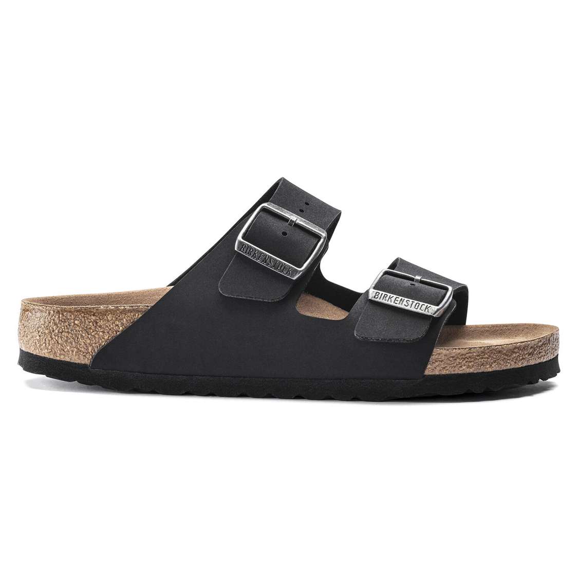 Birkenstock Arizona Vegan Birkibuc Two Strap Sandals Black | nA3wvGqb3I9