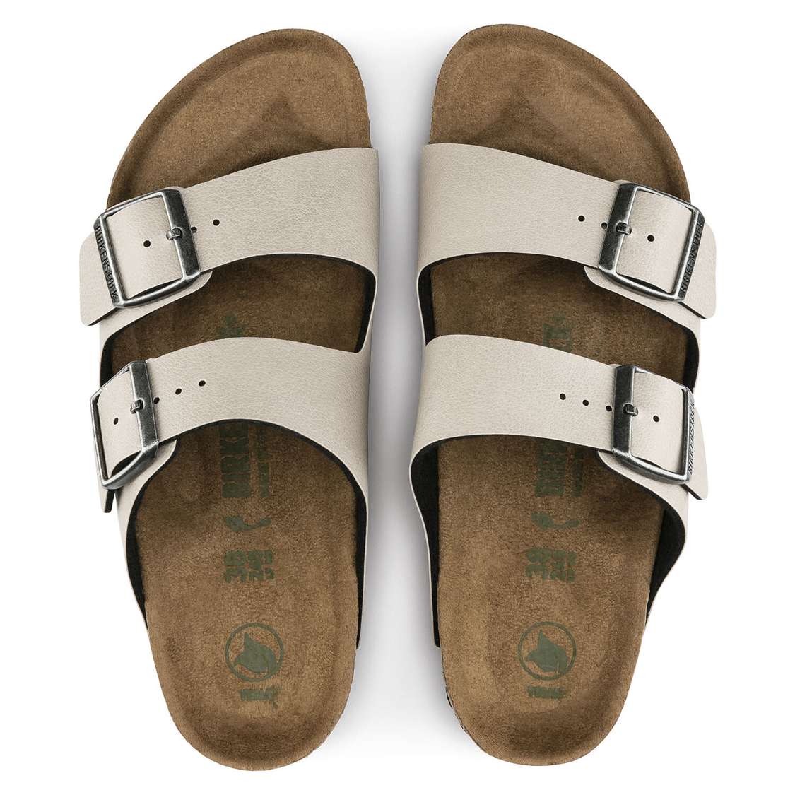 Birkenstock Arizona Vegan Birko-Flor Two Strap Sandals Grey | WFc6mDzWR9T