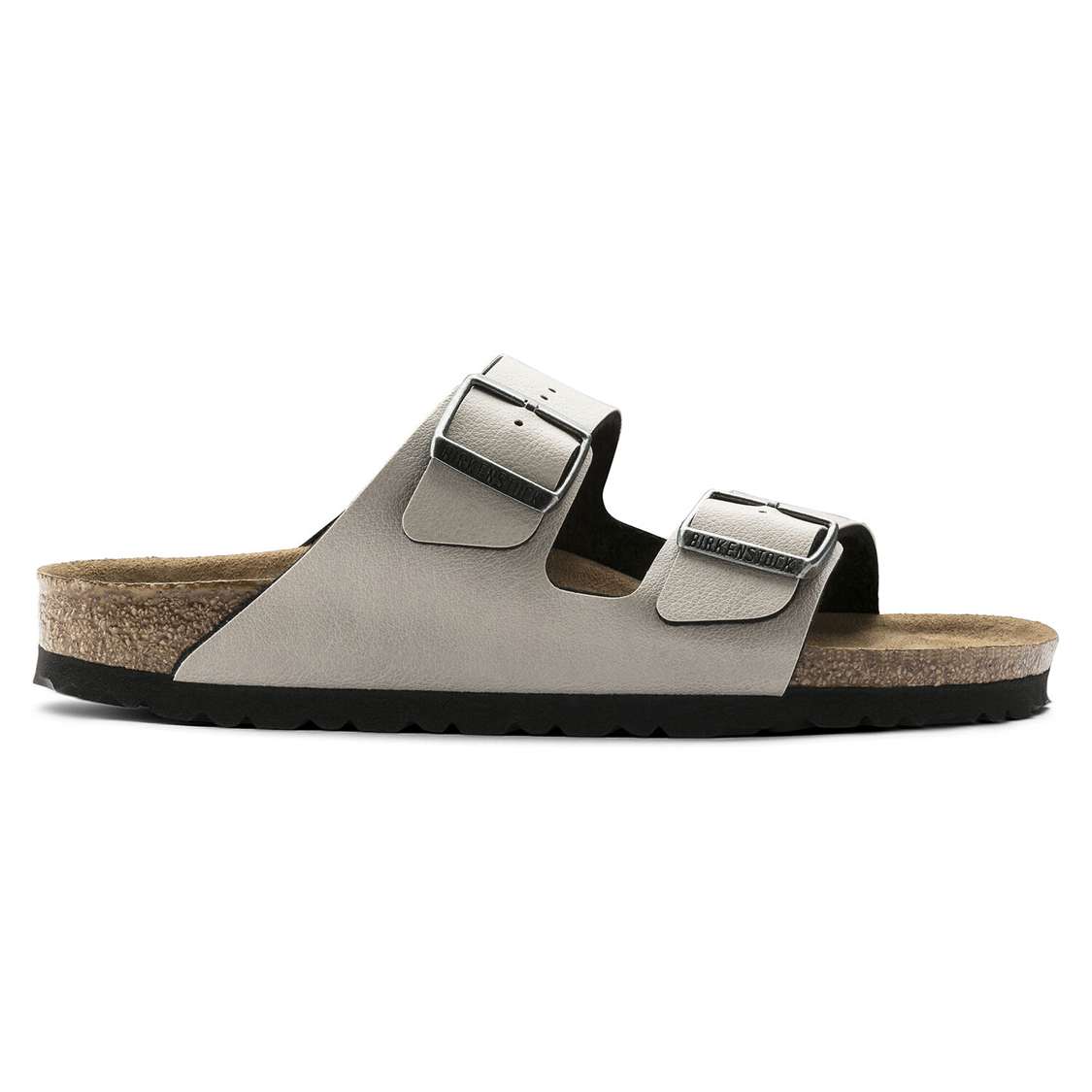 Birkenstock Arizona Vegan Birko-Flor Two Strap Sandals Grey | WFc6mDzWR9T