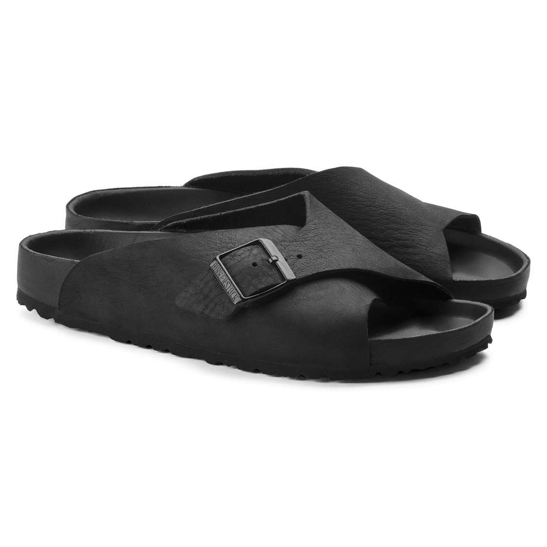 Birkenstock Arosa Leather Two Strap Sandals Black | 5y7RoSL3dur