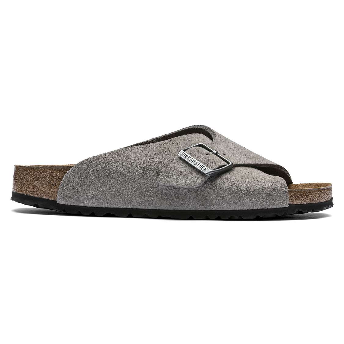 Birkenstock Arosa Soft Footbed Suede Leather One Strap Sandals Grey | HHvEqpKU8of