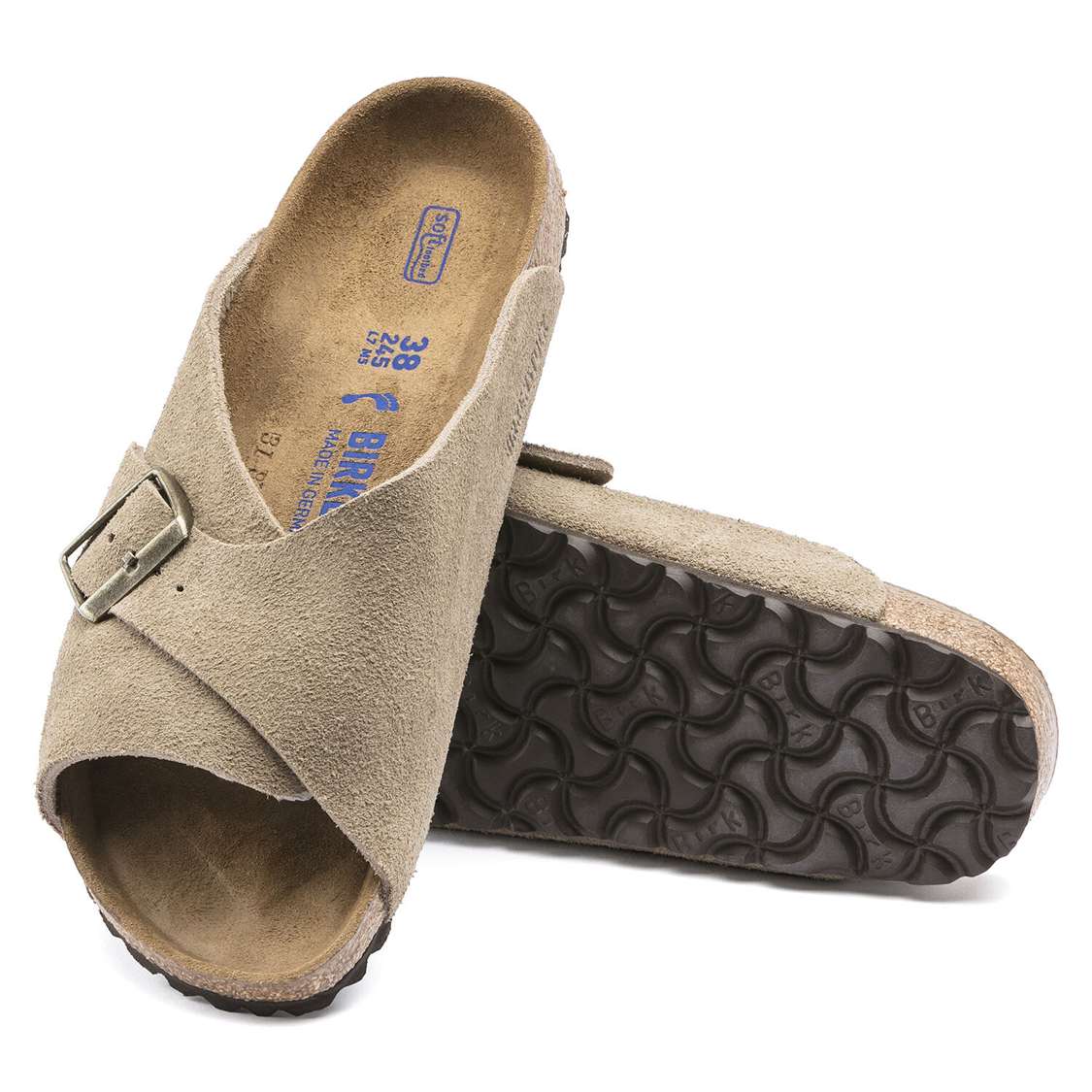 Birkenstock Arosa Soft Footbed Suede Leather One Strap Sandals Brown | LJXQEQ43PRl