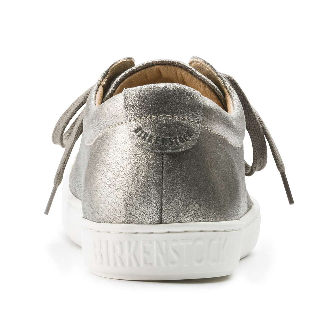 Birkenstock Arran Women Leather Sneakers Silver | RcO4gKuosP5