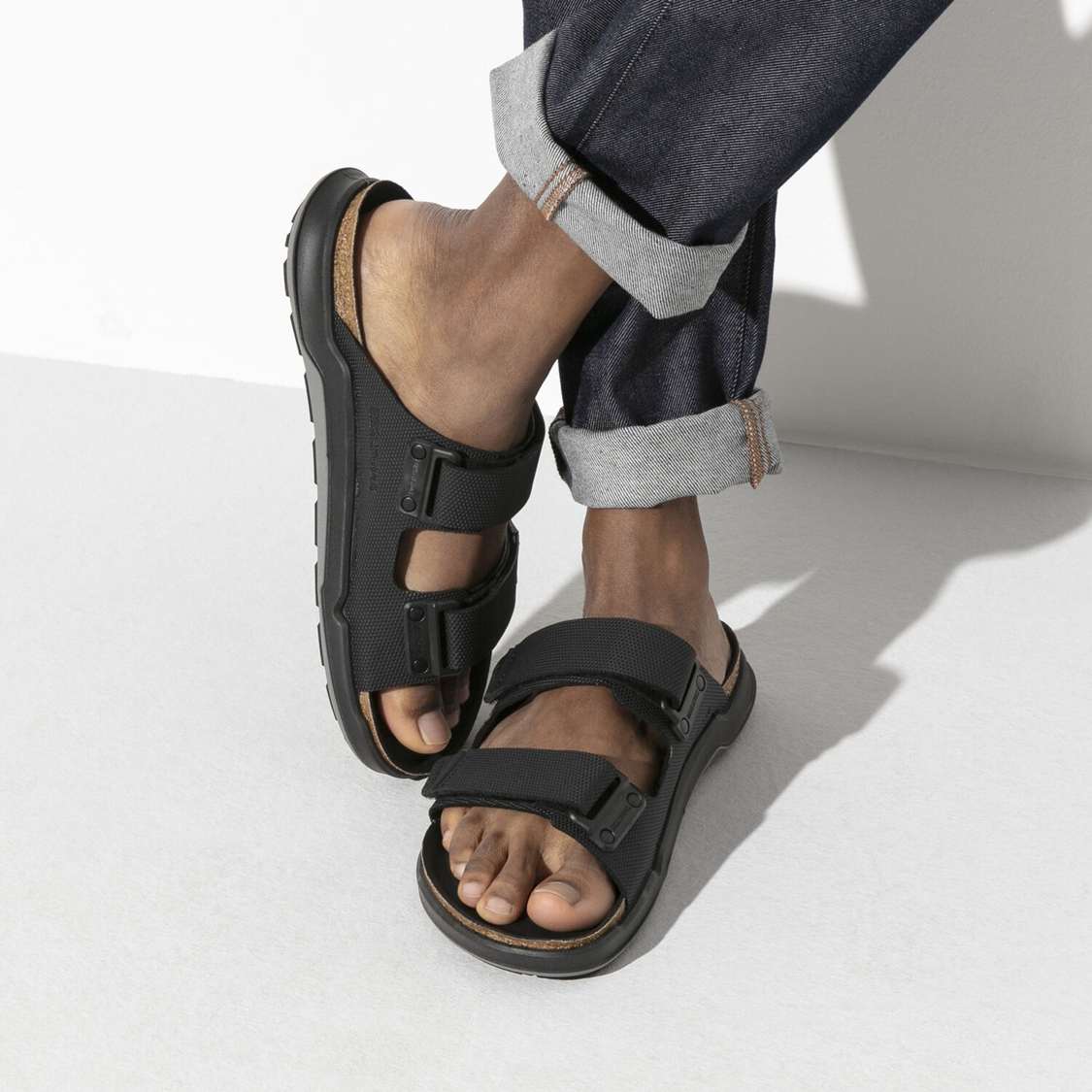 Birkenstock Atacama Birko-Flor Two Strap Sandals Black | aSgOBlbIMhn