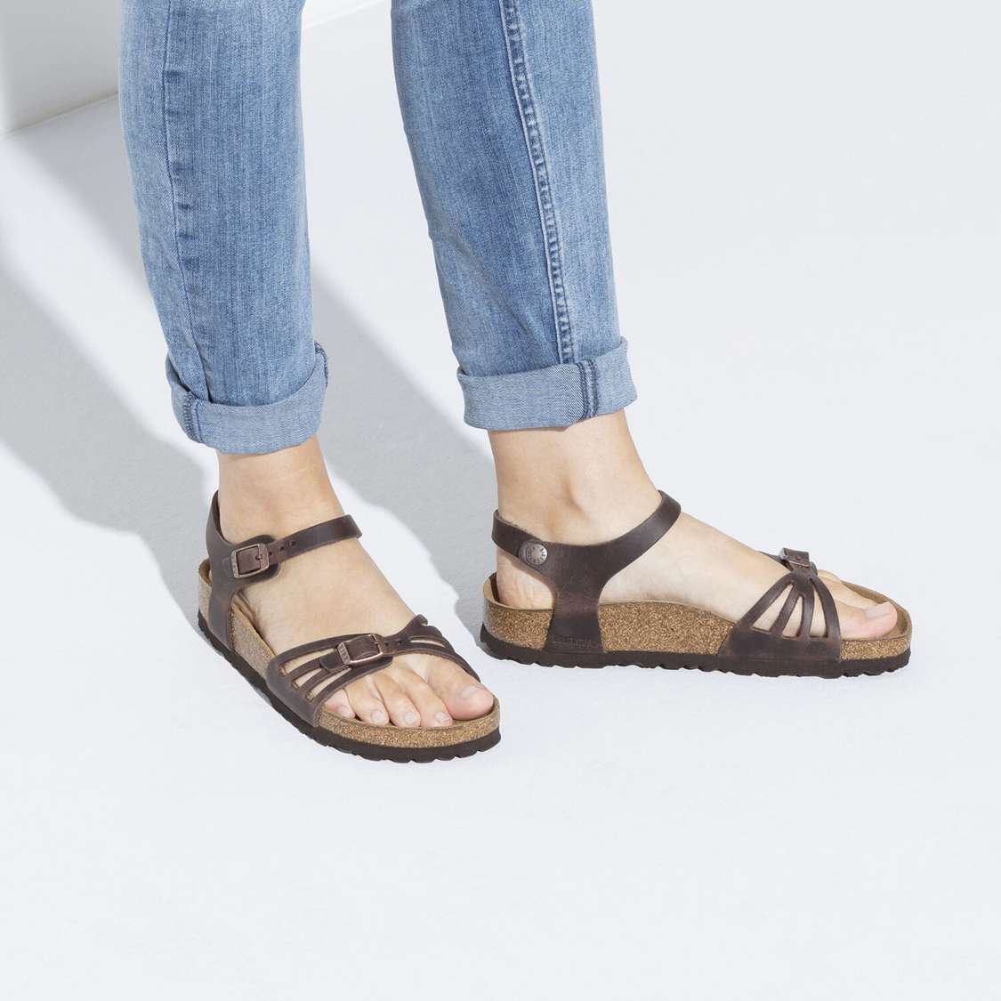 Birkenstock Bali Oiled Leather Back Strap Sandals Brown | Z2TiK2JgkSB