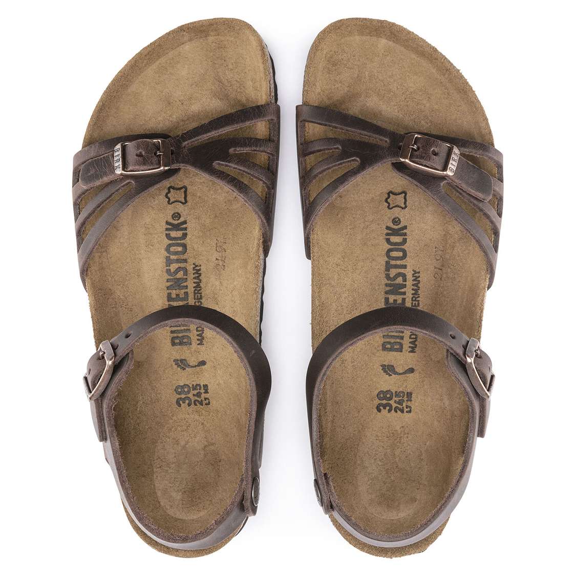 Birkenstock Bali Oiled Leather Two Strap Sandals Brown | HBR663b49ty