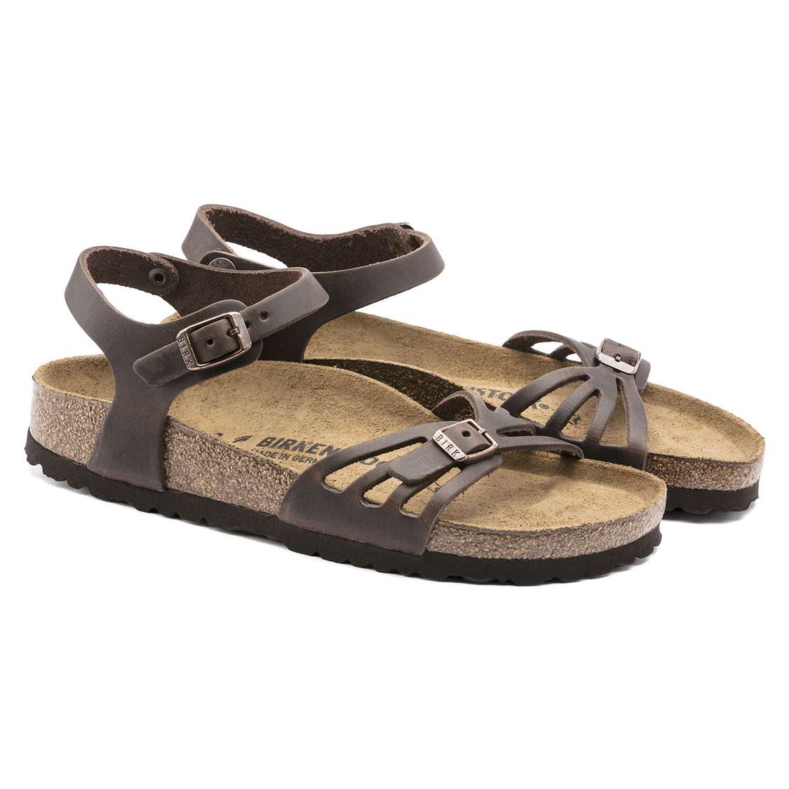 Birkenstock Bali Oiled Leather Two Strap Sandals Brown | HBR663b49ty