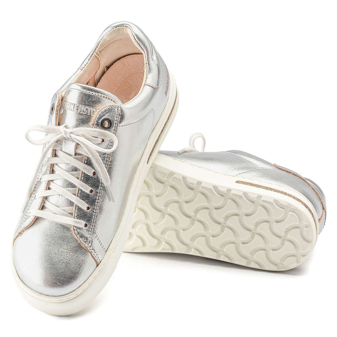 Birkenstock Bend Leather Sneakers Silver | TZcN3SQHiFL