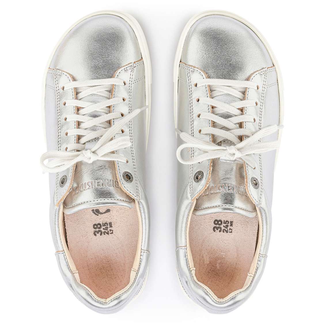 Birkenstock Bend Leather Sneakers Silver | TZcN3SQHiFL