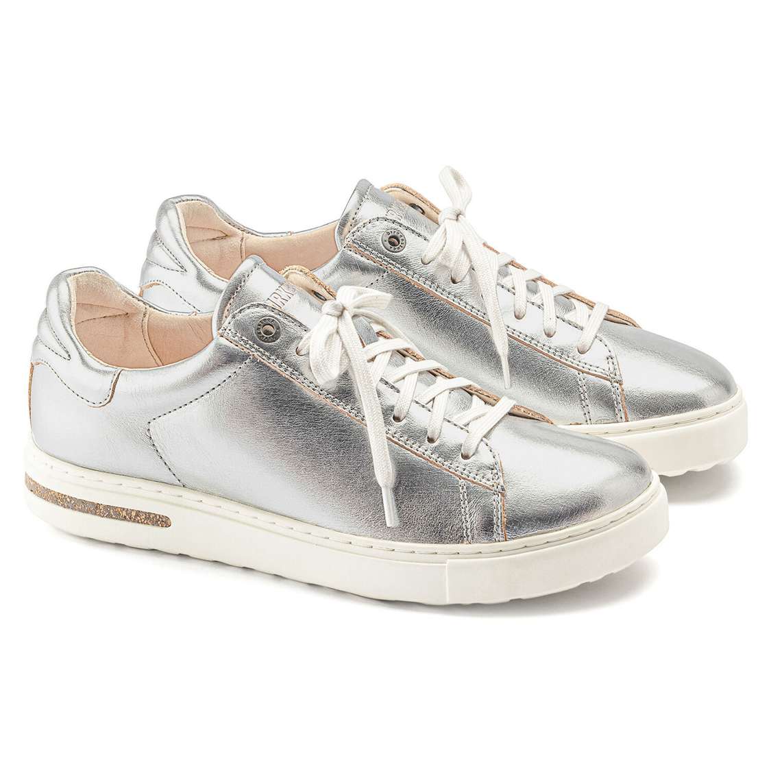 Birkenstock Bend Leather Sneakers Silver | TZcN3SQHiFL