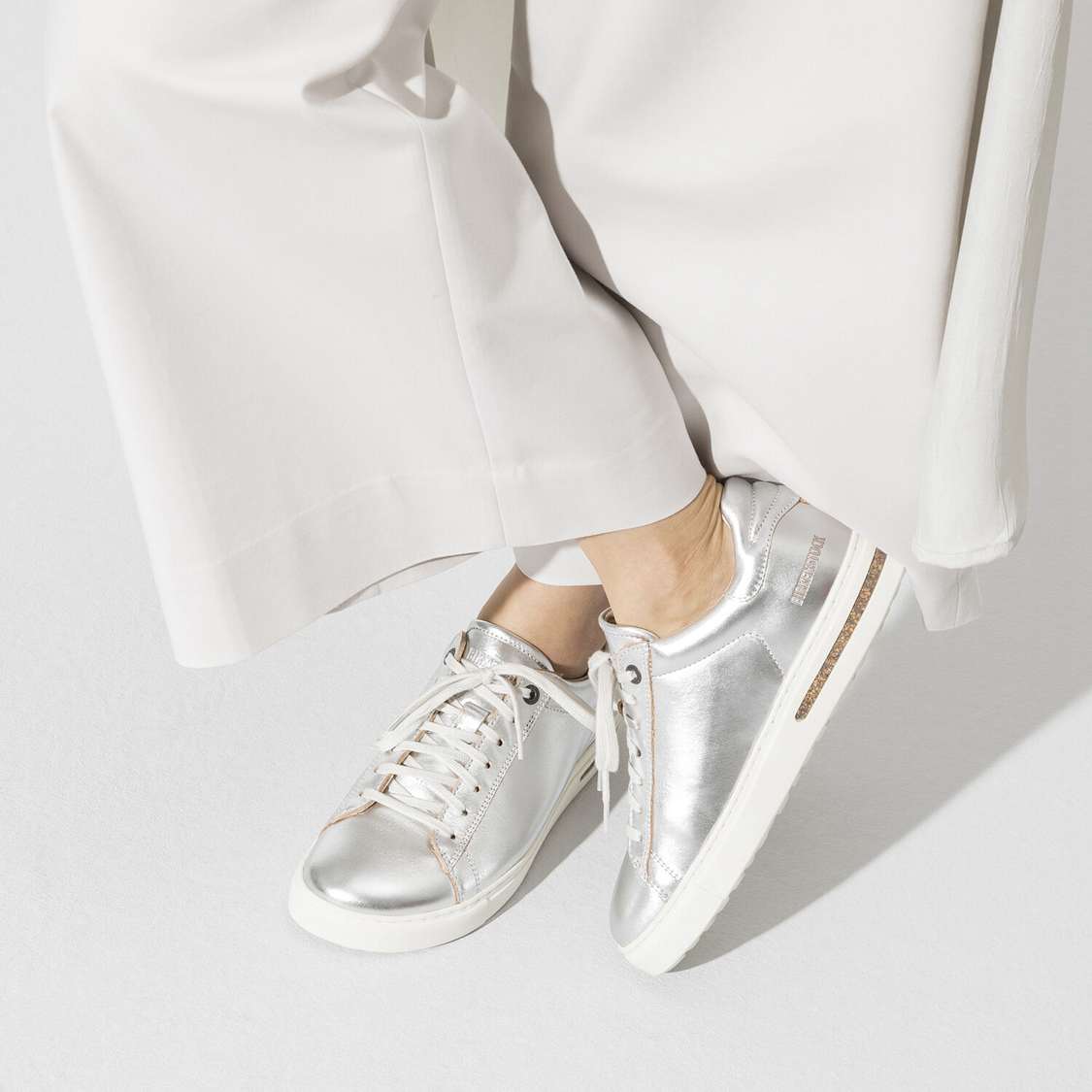 Birkenstock Bend Leather Sneakers Silver | TZcN3SQHiFL