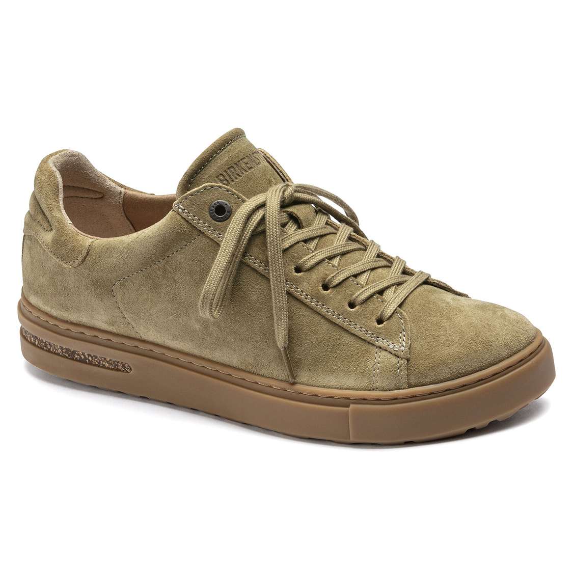 Birkenstock Bend Suede Leather Lace Up Shoes Khaki | pHzXVpBlrU5