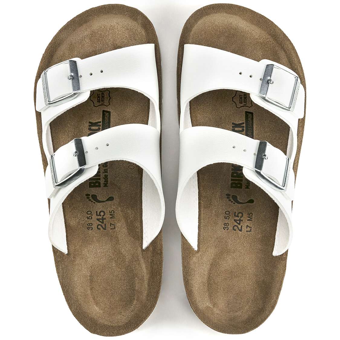 Birkenstock Bilbao Birko-Flor Two Strap Sandals White | CgbKuZYCiQg