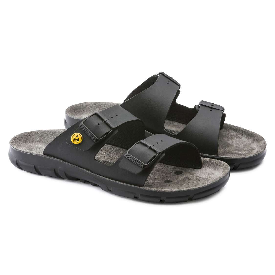 Birkenstock Bilbao ESD Birko-Flor Two Strap Sandals Black | RUx9d71ZsnX