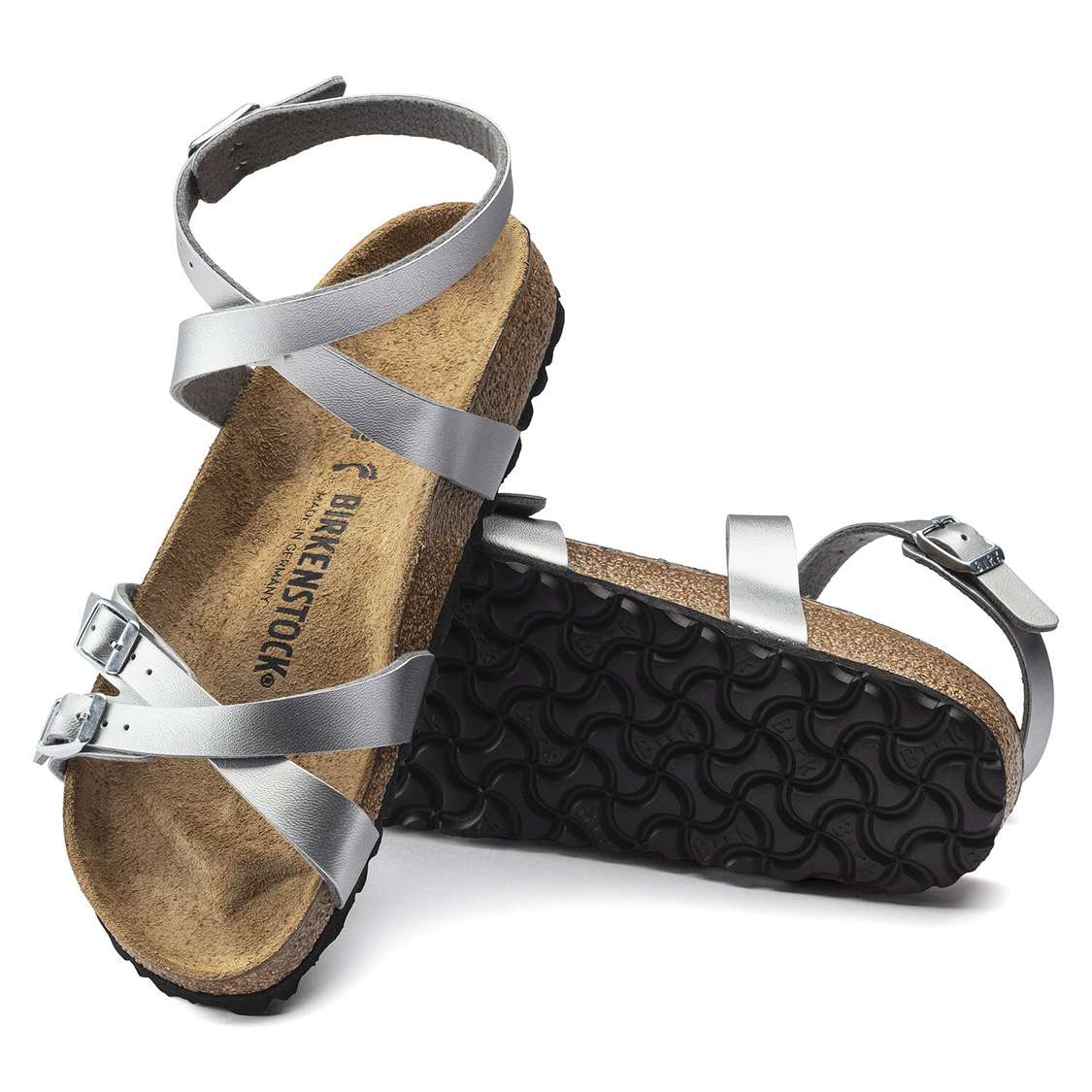 Birkenstock Blanca Birko-Flor Back Strap Sandals Silver | vYE8NPDRCPo