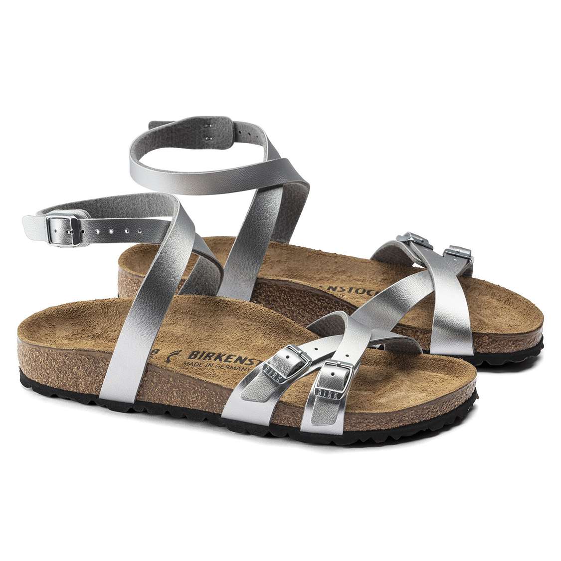 Birkenstock Blanca Birko-Flor Back Strap Sandals Silver | vYE8NPDRCPo