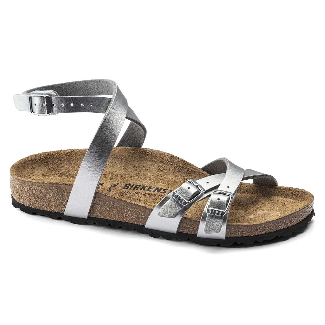 Birkenstock Blanca Birko-Flor Back Strap Sandals Silver | vYE8NPDRCPo