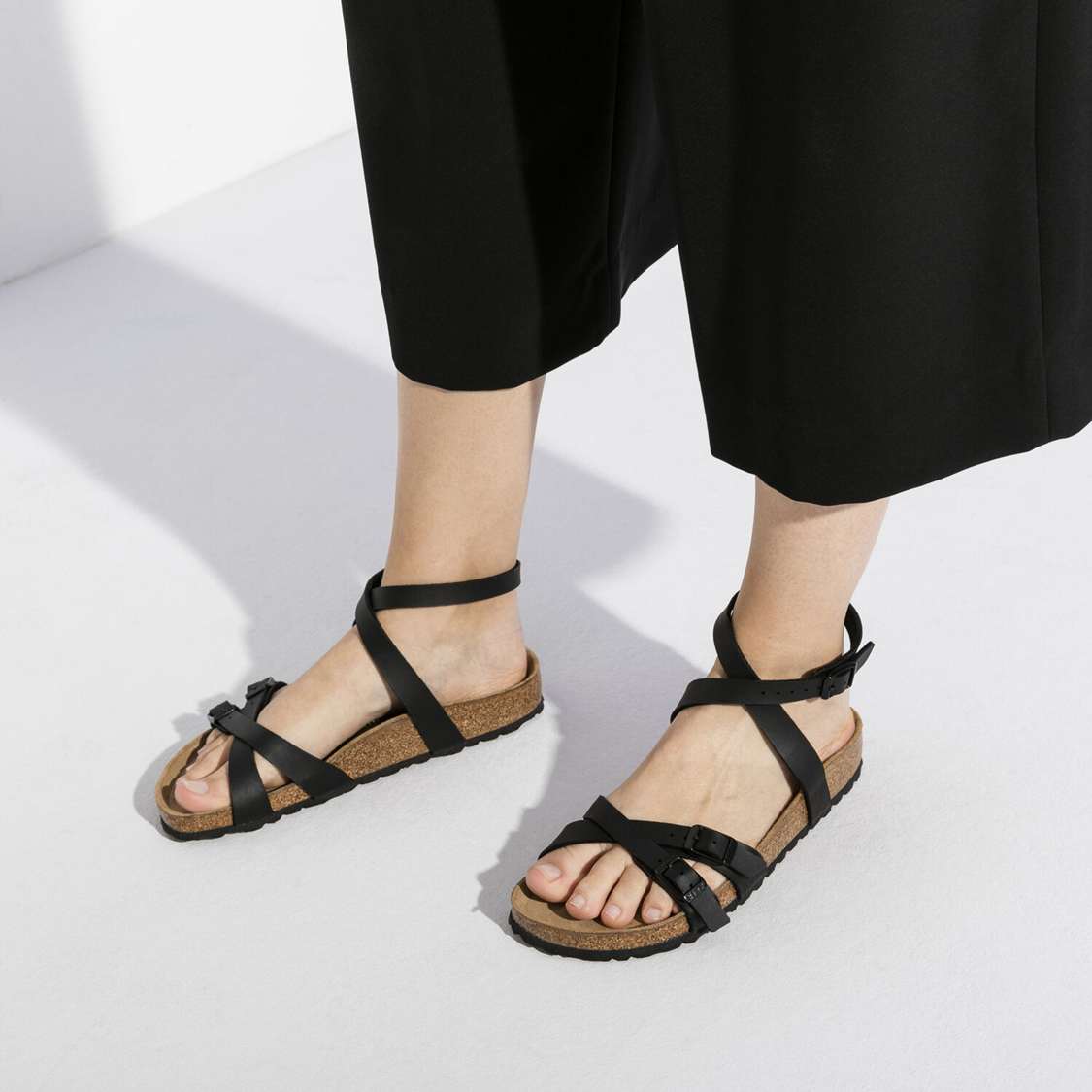 Birkenstock Blanca Birko-Flor Multi Strap Sandals Black | 8xUEh5Ey8oq