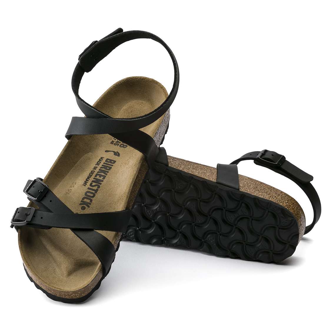 Birkenstock Blanca Birko-Flor Multi Strap Sandals Black | 8xUEh5Ey8oq