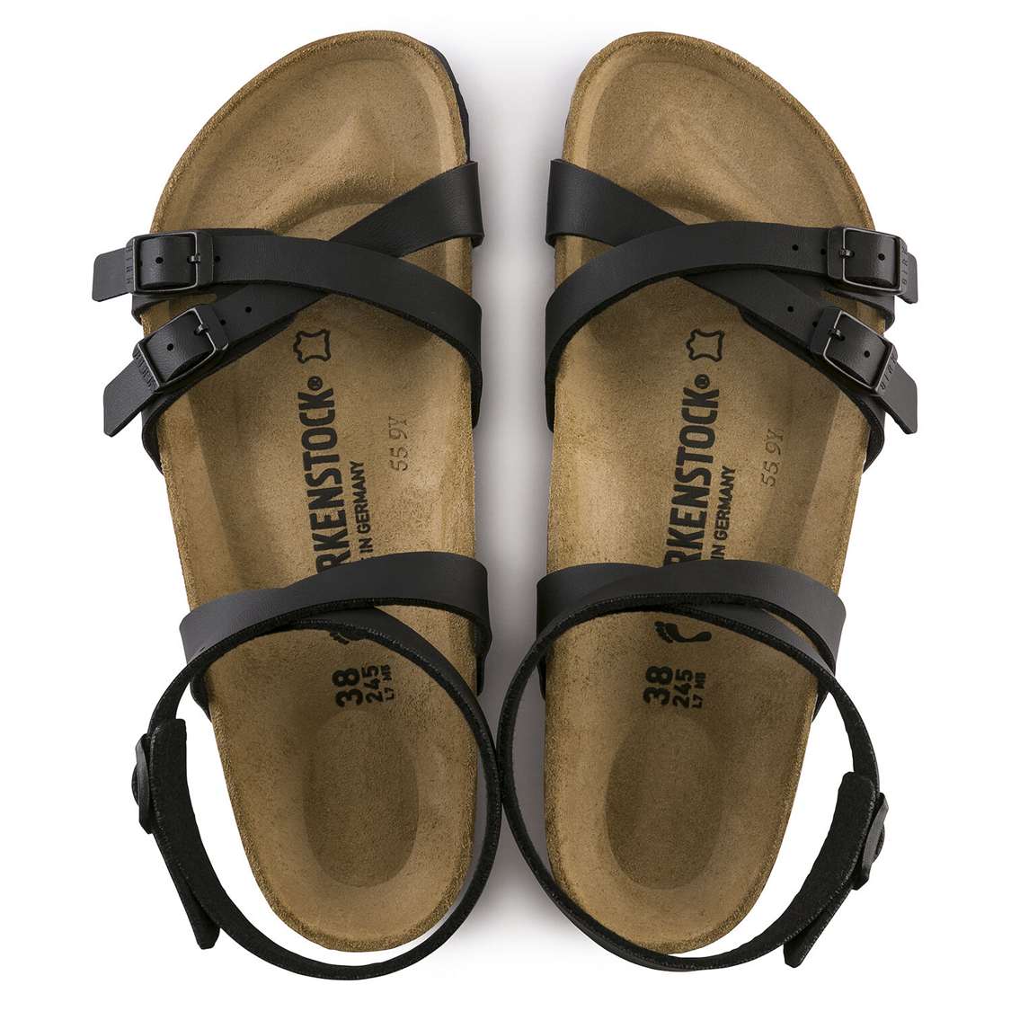 Birkenstock Blanca Birko-Flor Multi Strap Sandals Black | 8xUEh5Ey8oq