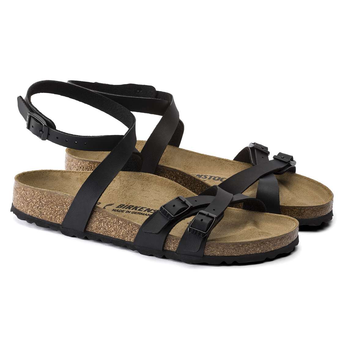 Birkenstock Blanca Birko-Flor Multi Strap Sandals Black | 8xUEh5Ey8oq