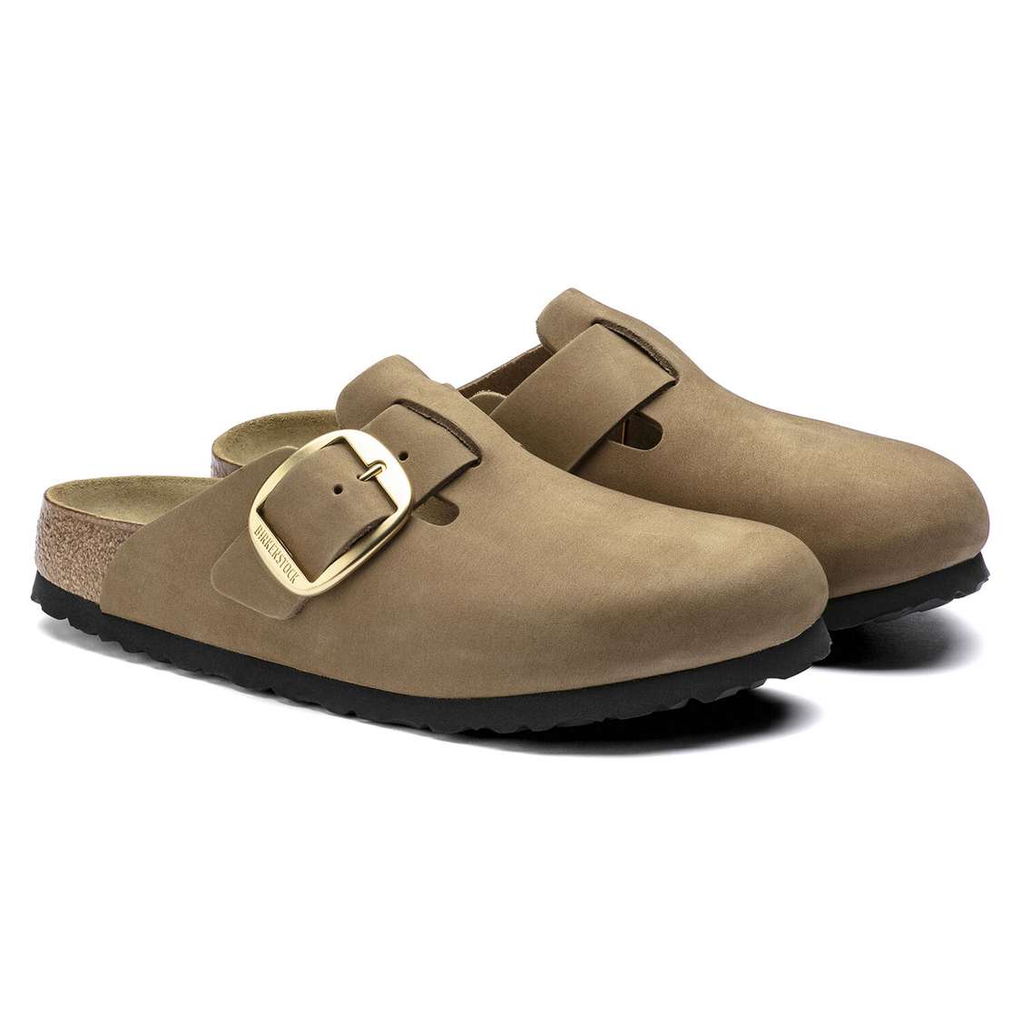 Birkenstock Boston Big Buckle Nubuck Leather Clogs Green | Yq7Xemlayaa