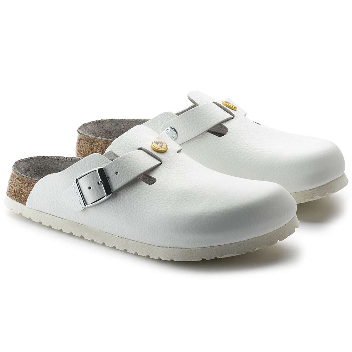 Birkenstock Boston ESD Leather Clogs White | f7M3sVc8FqK