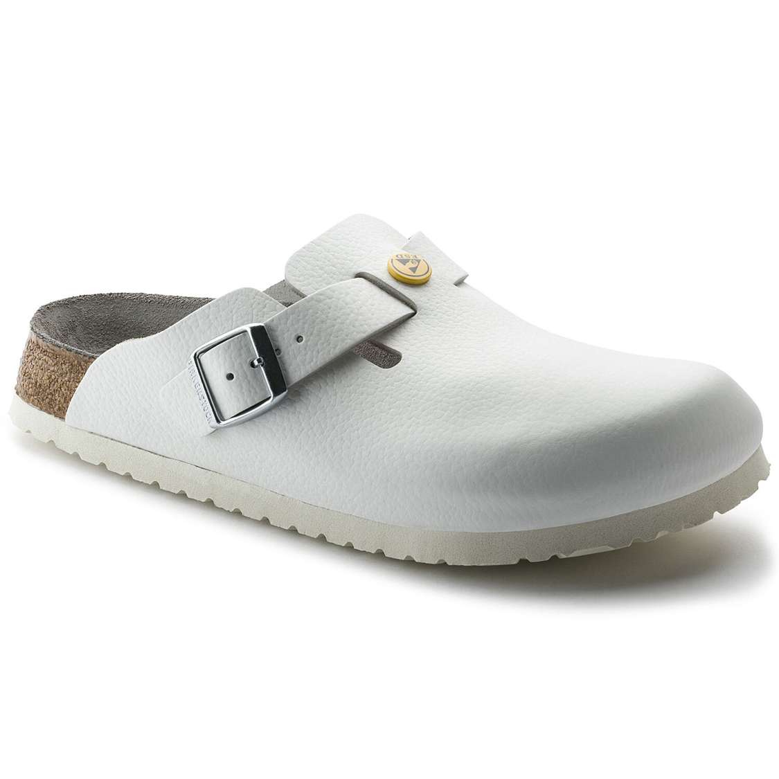 Birkenstock Boston ESD Leather Clogs White | f7M3sVc8FqK