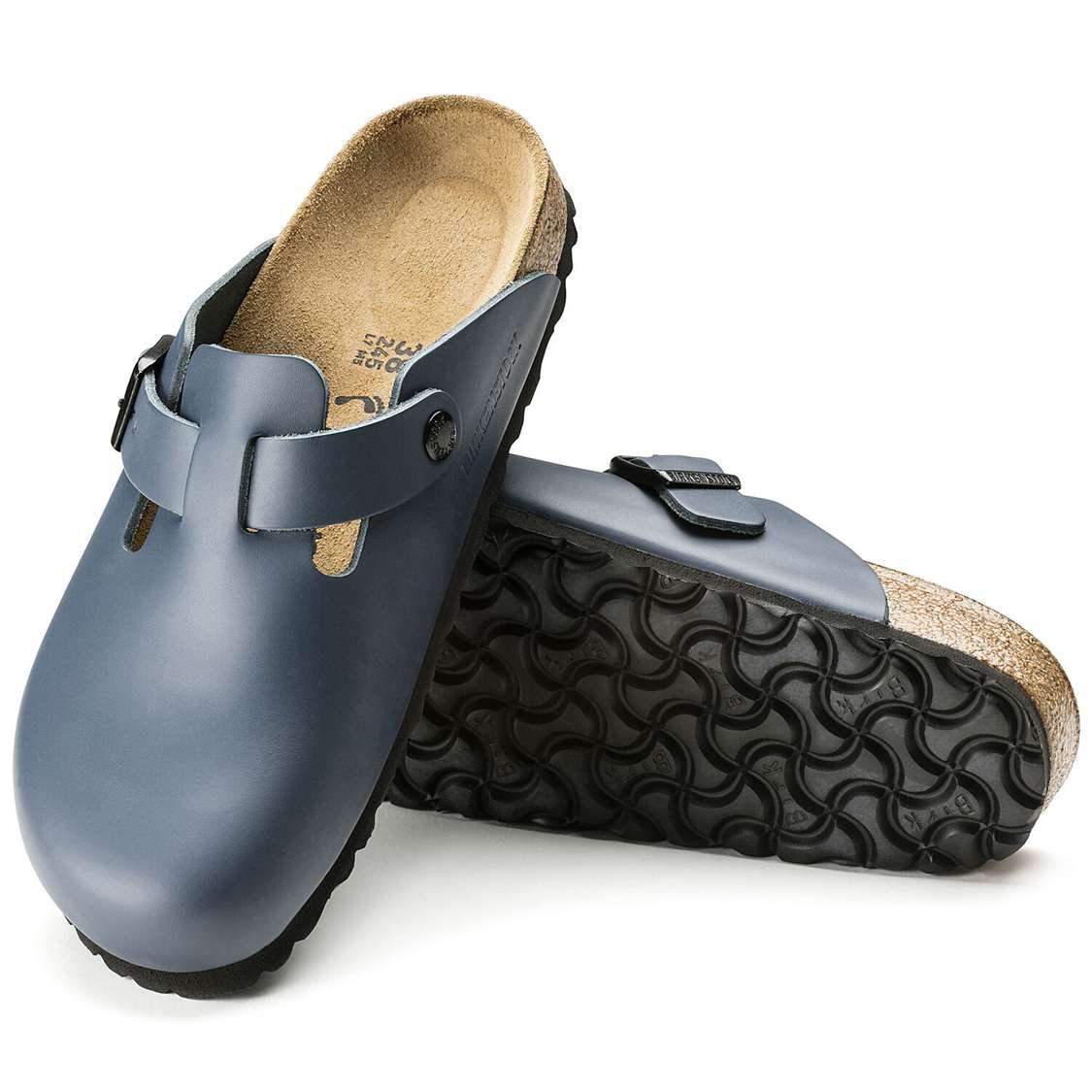 Birkenstock Boston Leather Clogs Blue | 8ji6BWgkkDu