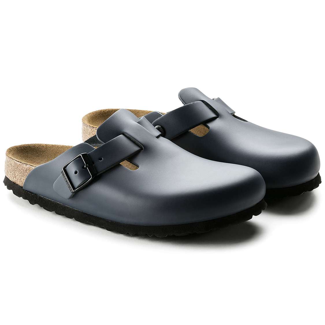 Birkenstock Boston Leather Clogs Blue | 8ji6BWgkkDu