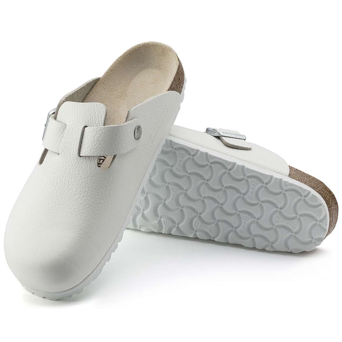 Birkenstock Boston Leather Clogs White | 6jKAFMGluMT