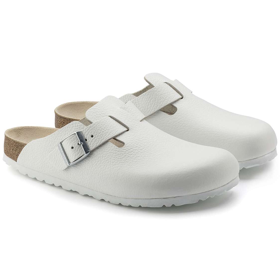 Birkenstock Boston Leather Clogs White | 6jKAFMGluMT