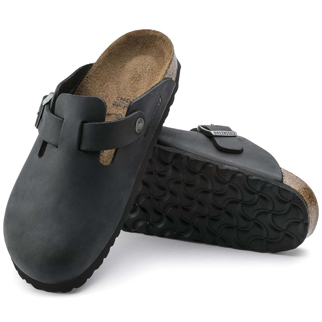 Birkenstock Boston Oiled Leather Clogs Black | hcmGqAQSbEB