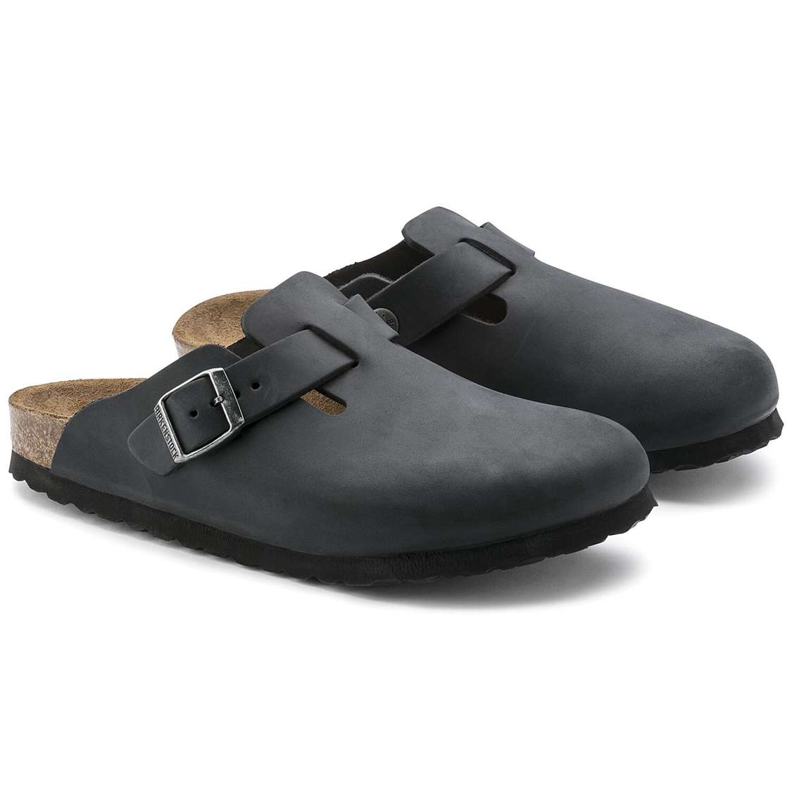 Birkenstock Boston Oiled Leather Clogs Black | hcmGqAQSbEB