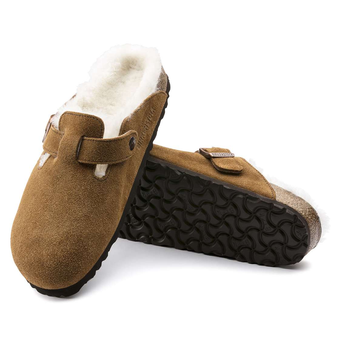 Birkenstock Boston Shearling Suede Leather Clogs Yellow | F5GtXQeIyum