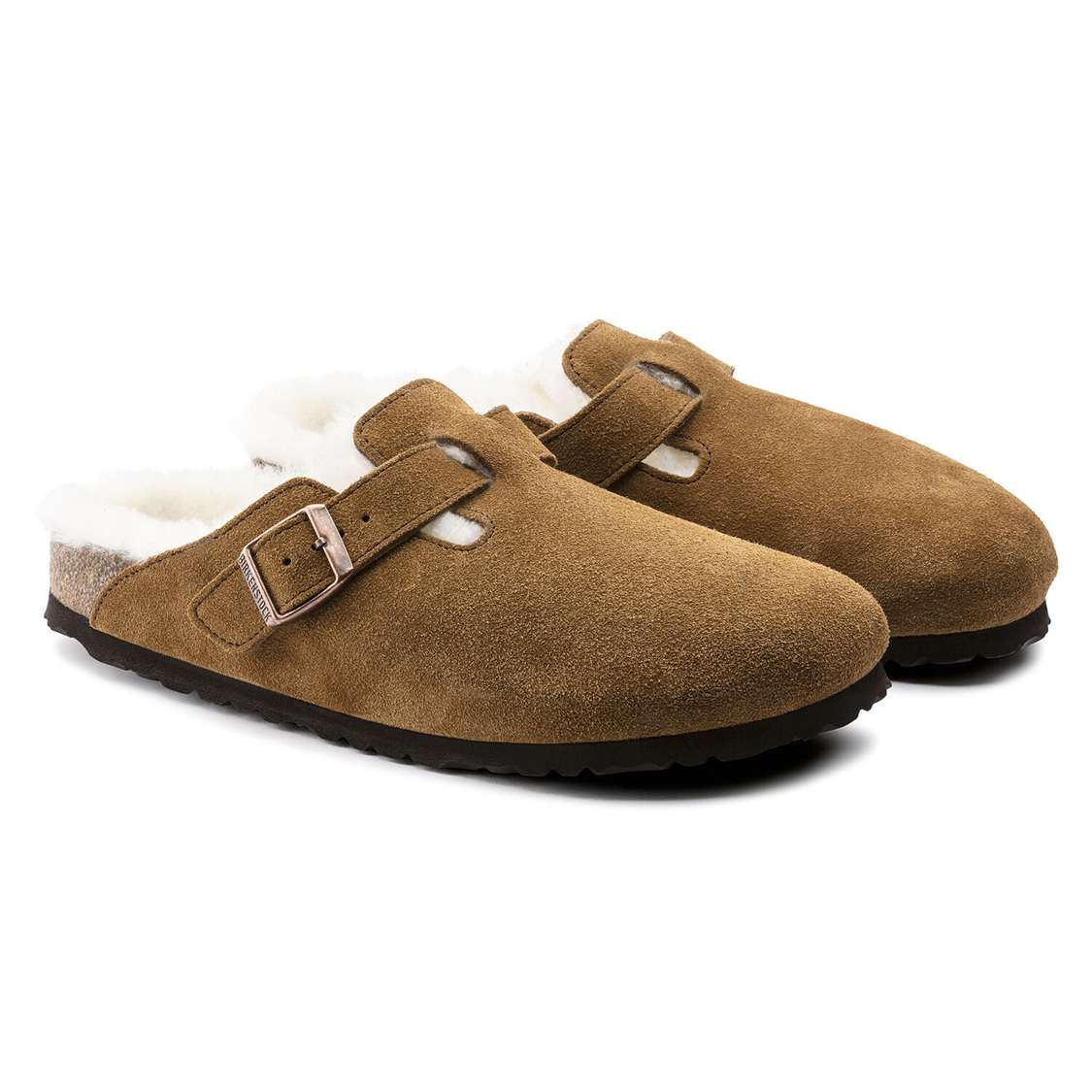 Birkenstock Boston Shearling Suede Leather Clogs Yellow | F5GtXQeIyum