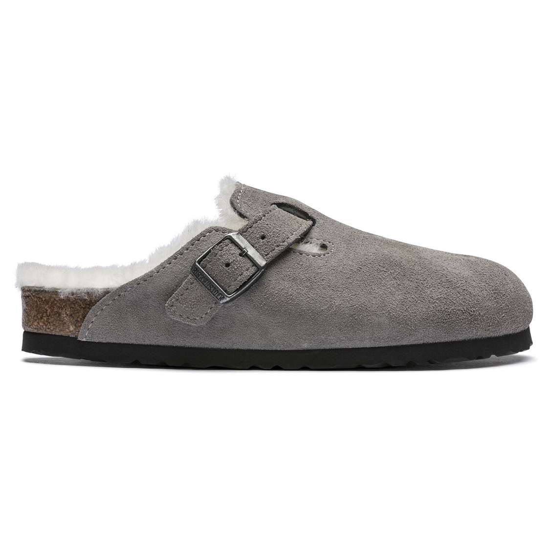 Birkenstock Boston Shearling Suede Leather Clogs Grey | U9Z7lrVR4CQ