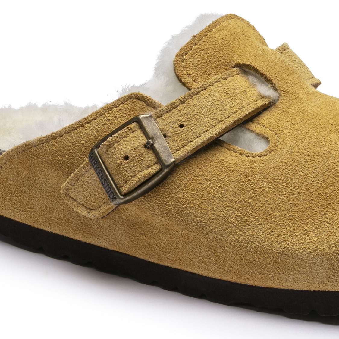 Birkenstock Boston Shearling Suede Leather Clogs Beige | bwfcNRGXRfW