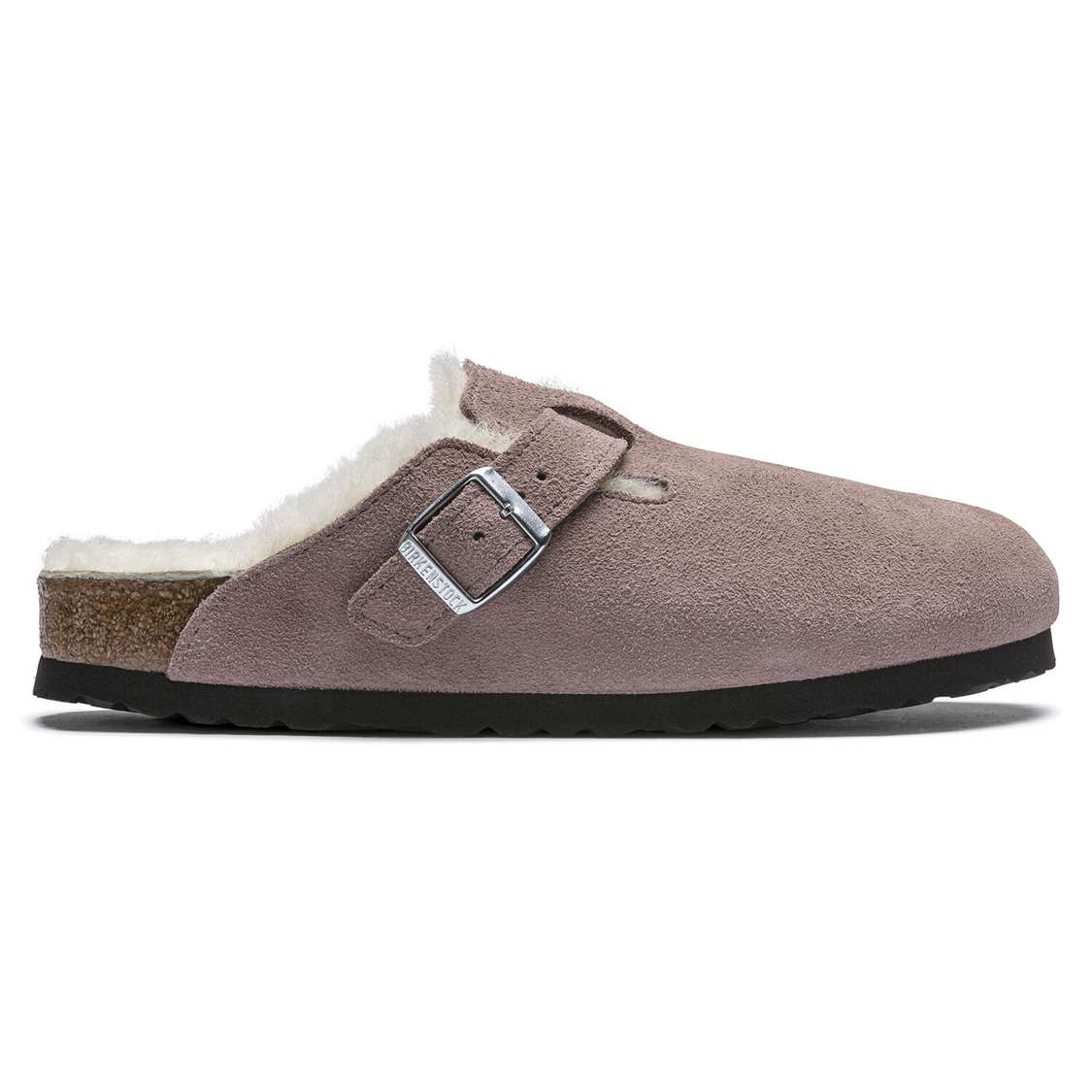 Birkenstock Boston Shearling Suede Leather Clogs Lavender | pDLDmsWdj9o