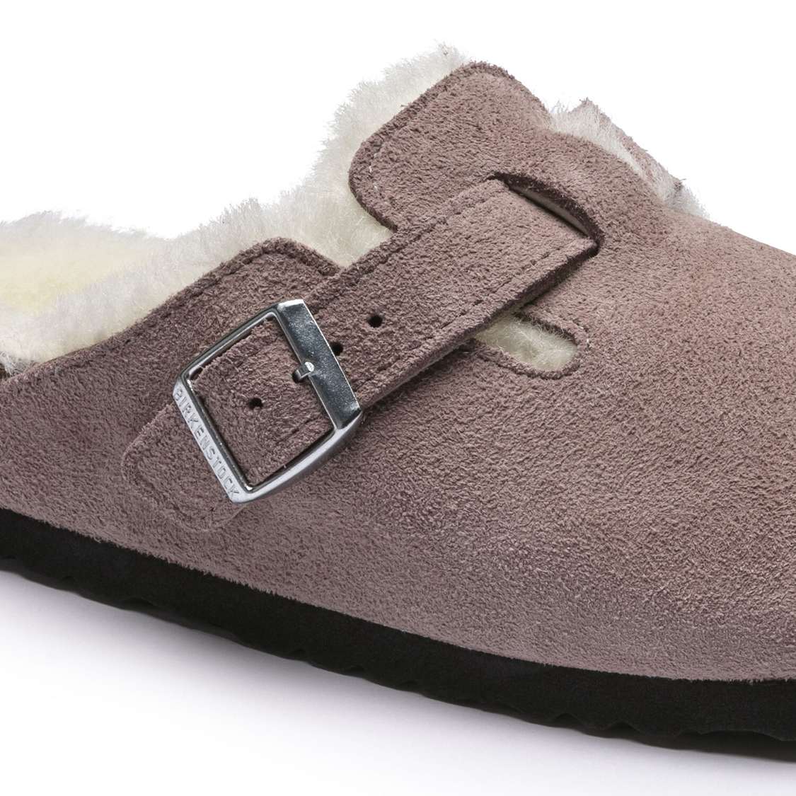 Birkenstock Boston Shearling Suede Leather Clogs Lavender | pDLDmsWdj9o