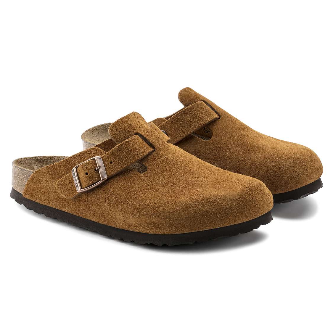 Birkenstock Boston Soft Footbed Suede Leather Clogs Yellow | NWNorYTyOd9