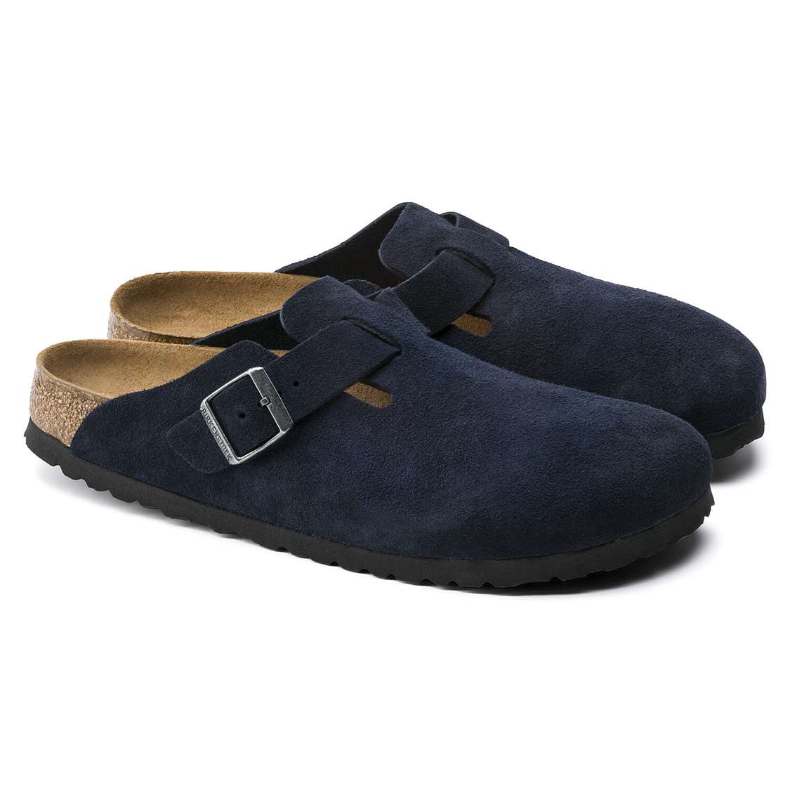 Birkenstock Boston Soft Footbed Suede Leather Clogs Blue | XDol3lH7JLx