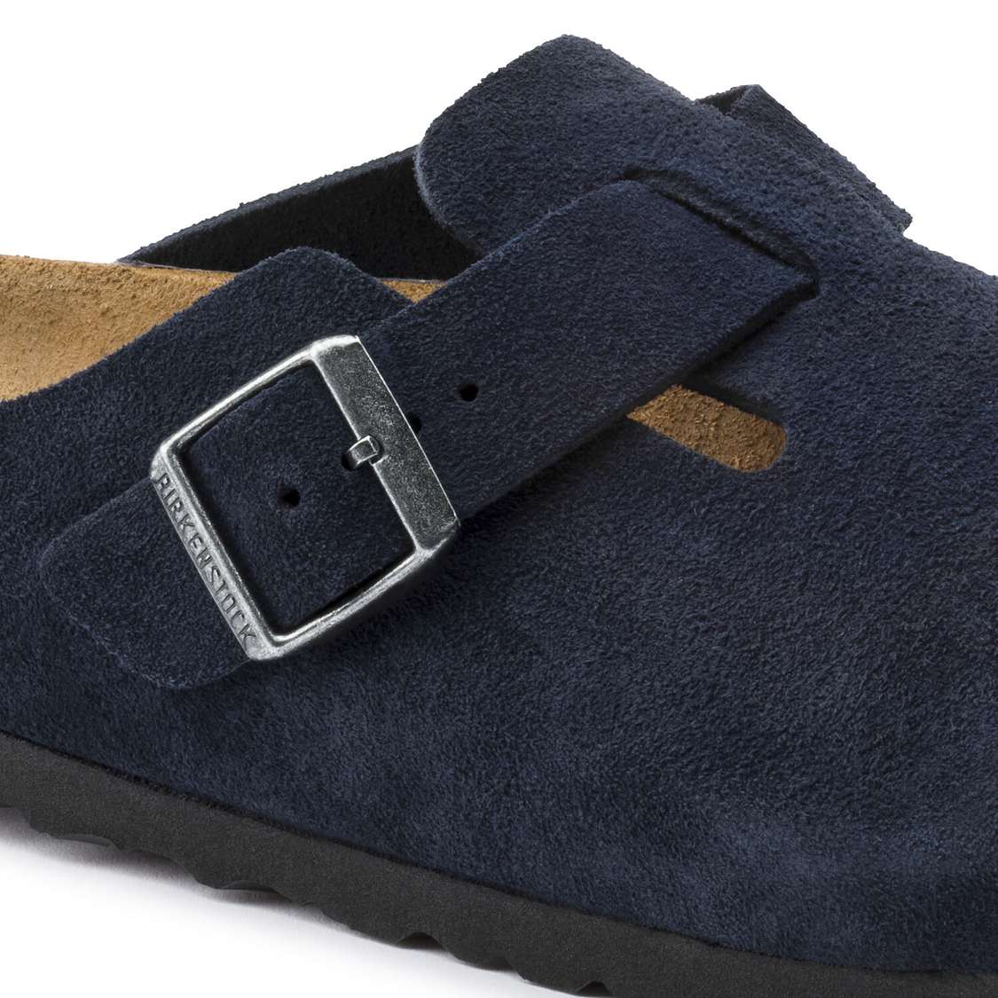 Birkenstock Boston Soft Footbed Suede Leather Clogs Blue | XDol3lH7JLx