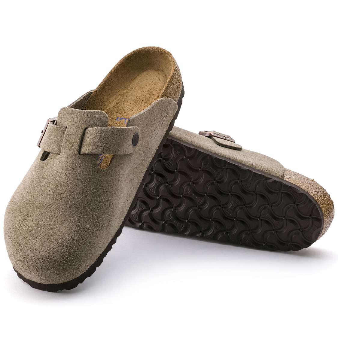 Birkenstock Boston Soft Footbed Suede Leather Clogs Brown | dKYtkOGQuPN