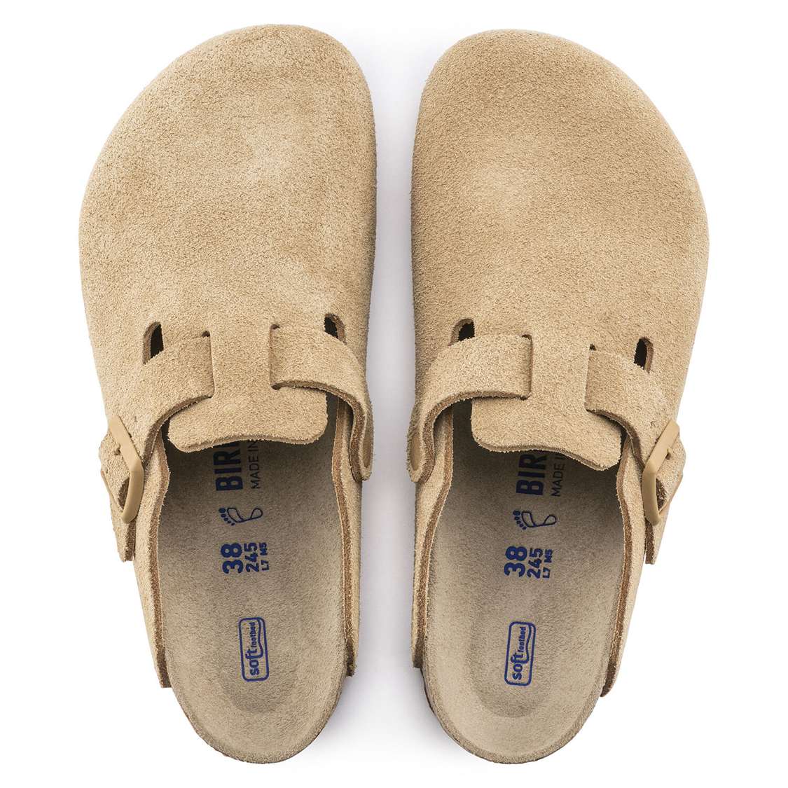 Birkenstock Boston Soft Footbed Suede Leather Clogs Cream | j4rsQDeq73W